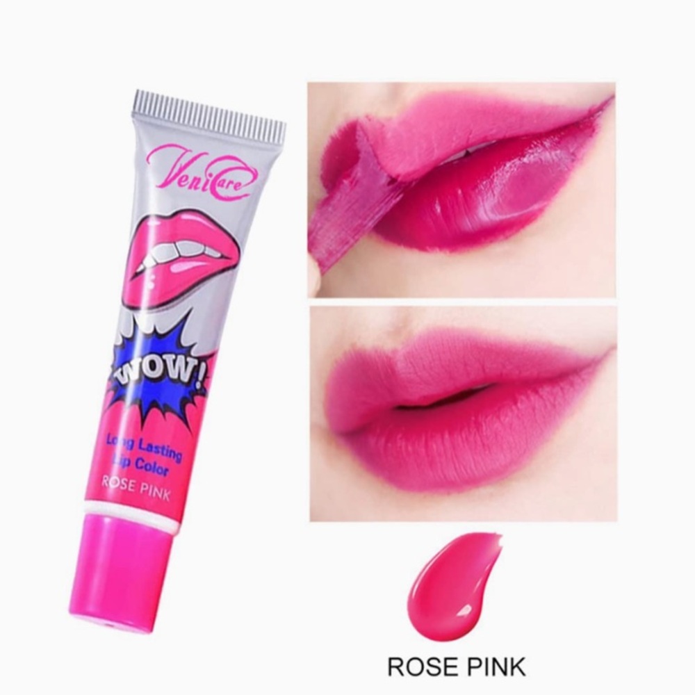 ⚫️ Korean WOW Romantic Bear Rose Pink Peel Off Tattoo Lip Stain Lip Gloss